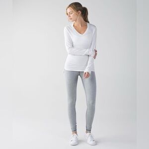Lululemon Wunder Under Herringbone Heather Grey High Waisted Legging Size 8